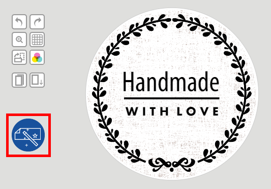 Gestaltungsbildschirm Icon ausgewählt